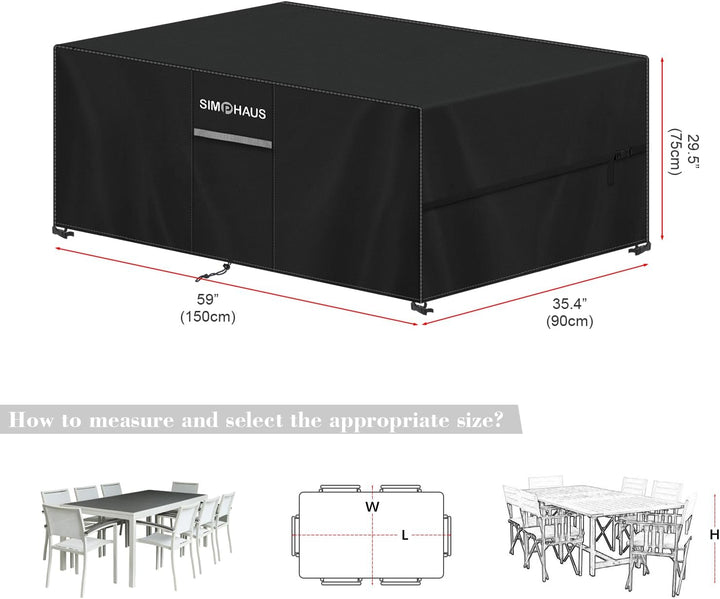 Abdeckhaube Gartentisch Abdeckung Gartenmöbel 150x90x75cm | Schutzhülle Gartenmöbel Abdeckung für Lo