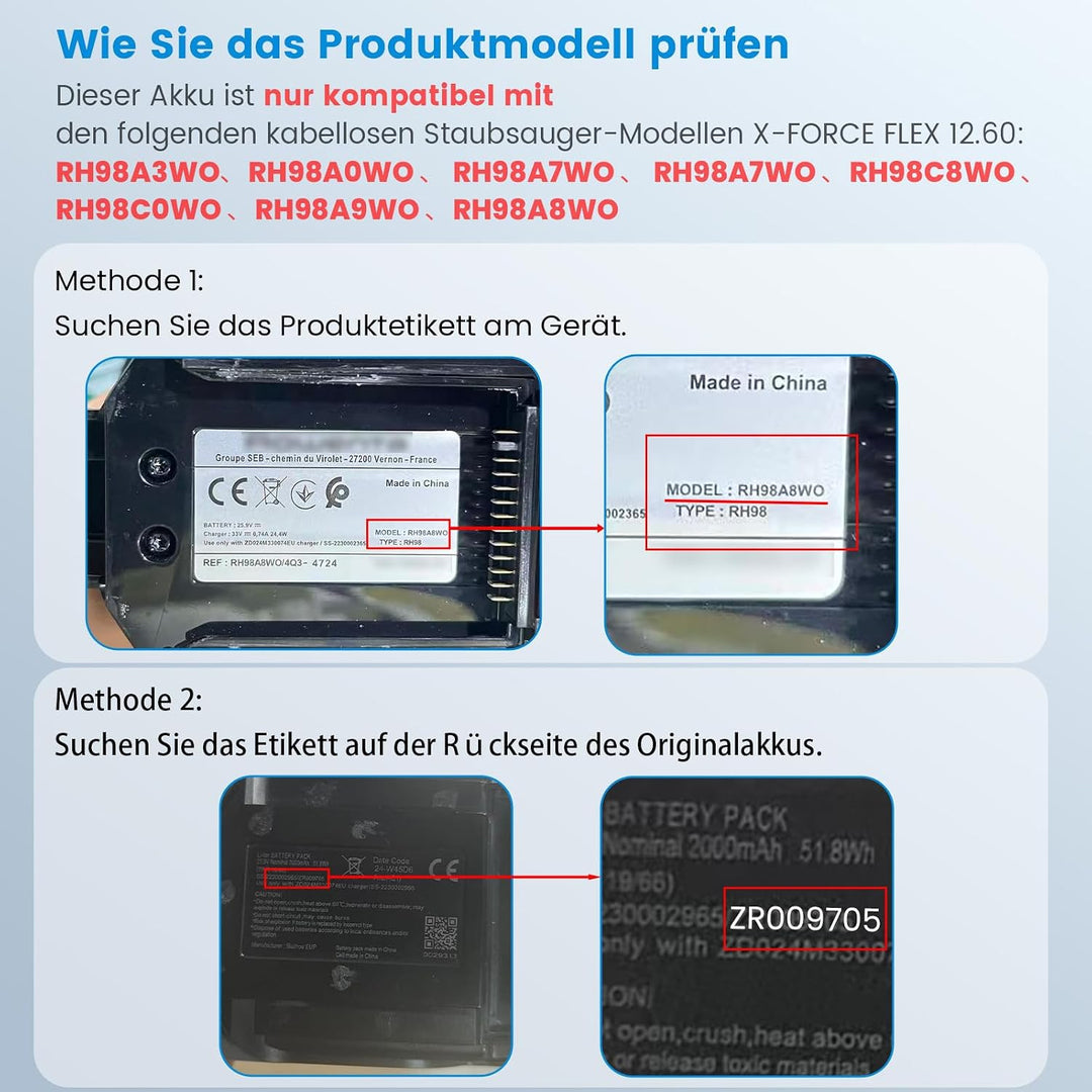 25.2V 3,5Ah Akku für Rowenta X-Force Flex 12.60 Akku-Staubsauger, ZR009705 Ersatz Batterie RH98A3WO