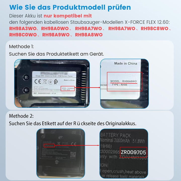25.2V 3,5Ah Akku für Rowenta X-Force Flex 12.60 Akku-Staubsauger, ZR009705 Ersatz Batterie RH98A3WO