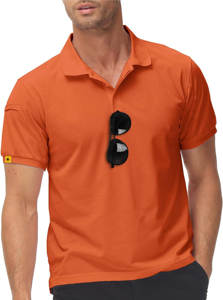 igeekwell Poloshirt Herren Kurzarm Atmungsaktives Golf-Polo-Hemd Summer Poloshirts Männer mit Brille