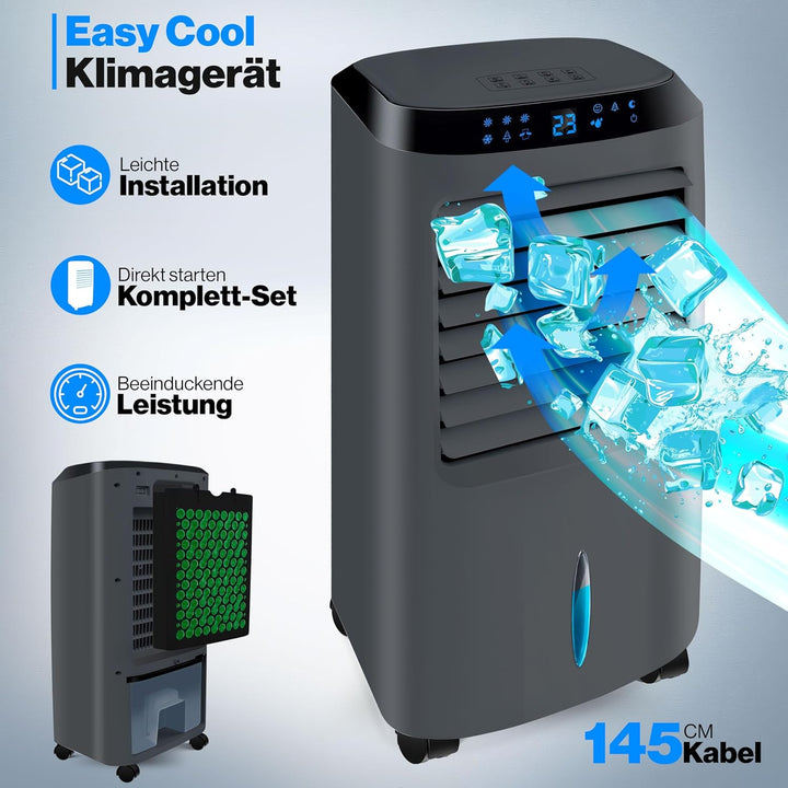 KESSER® Mobile Klimaanlage 4in1 Luftkühler – Air Cooler mit Fernbedienung & Timer, 10L Wassertank, I