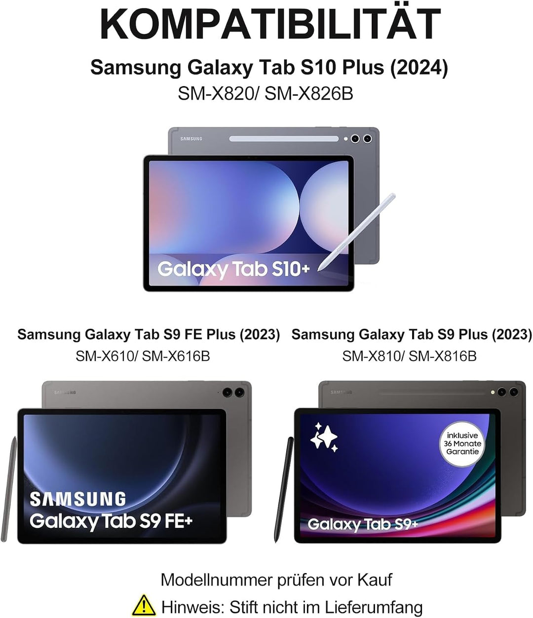 Für Tab S10 Plus 12.4" Tastaturhülle mit Beleuchtung QWERTZ | Für Galaxy Tab S10+ Hülle - Mit 7-Farb