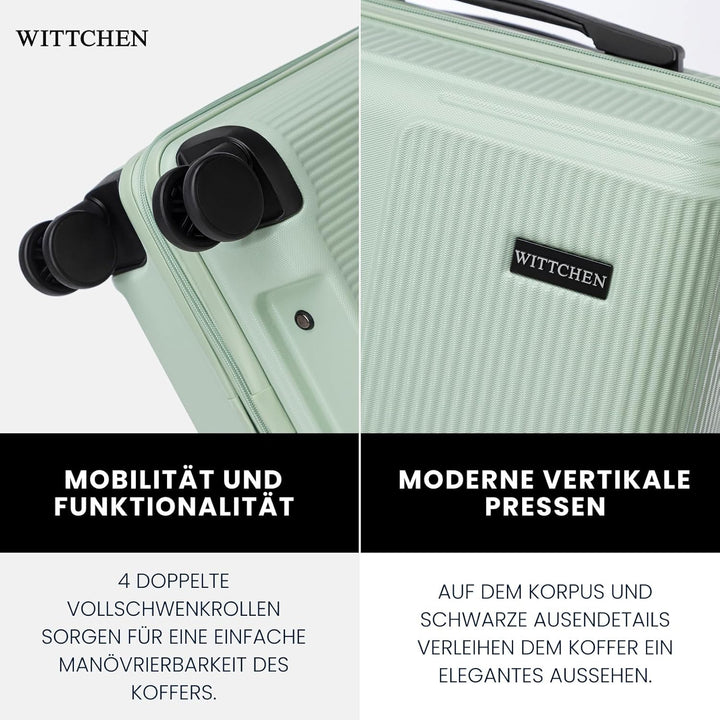 WITTCHEN Stripes Line Grosser Koffer 76,5 x 50 x 29 cm (XL) | Hartschalen-Trolley ABS 96 l, 4 Rollen