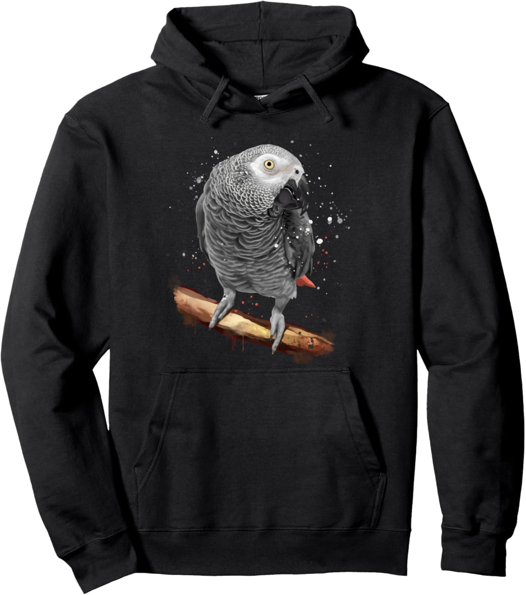Neugieriger Vogel Papagei Graupapagei Pullover Hoodie