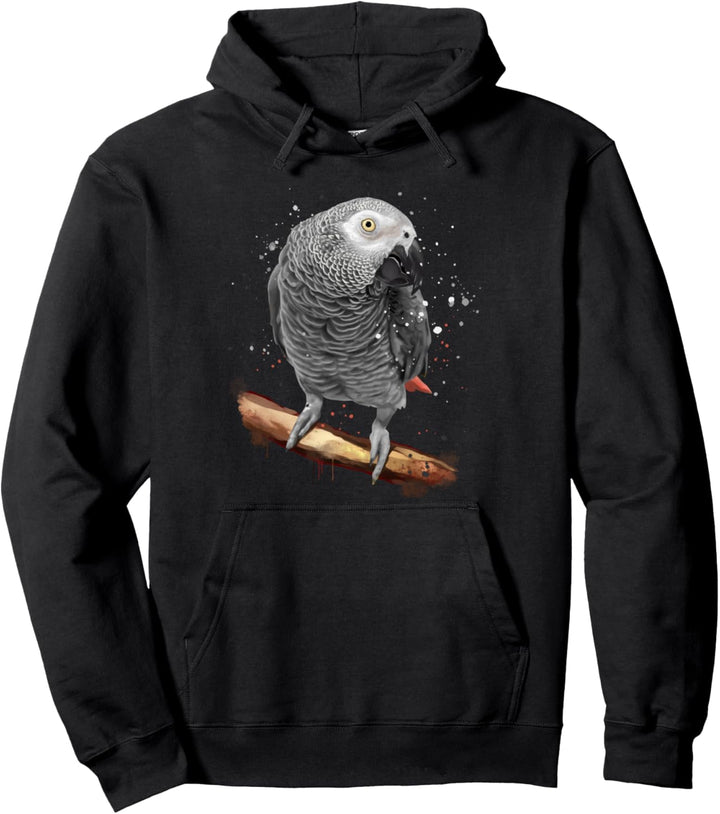 Neugieriger Vogel Papagei Graupapagei Pullover Hoodie