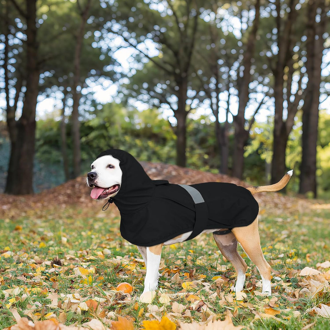 Lelepet Hund Regenmantel, wasserdichte Regenjacke für Grosse Hunde, Hunderegenmantel mit Reflektiere