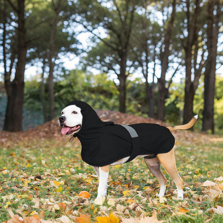 Lelepet Hund Regenmantel, wasserdichte Regenjacke für Grosse Hunde, Hunderegenmantel mit Reflektiere