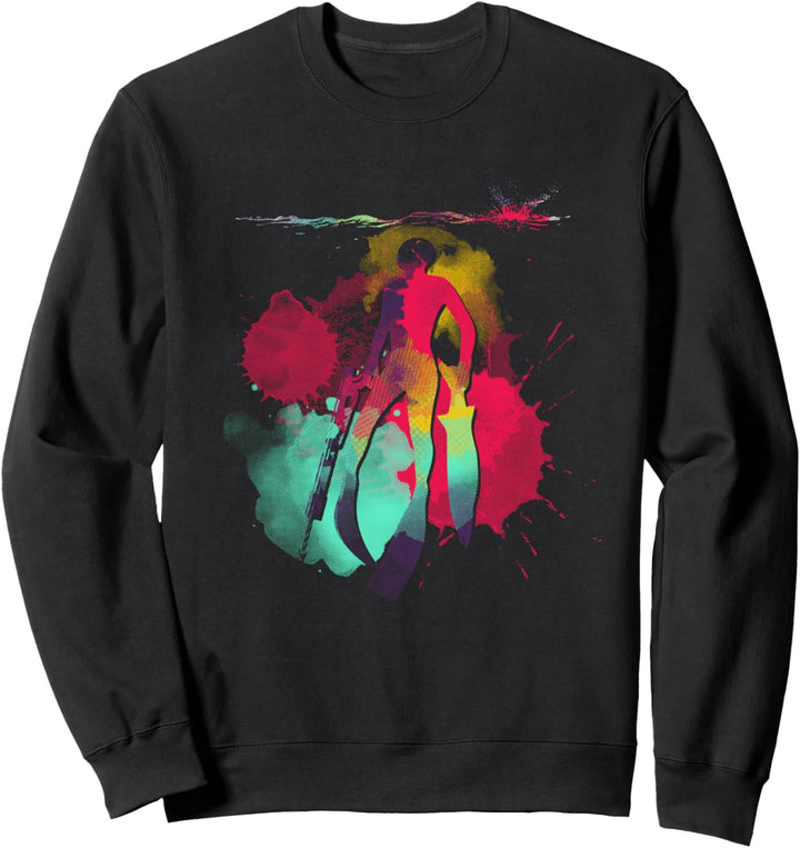 Tauchen Speerfischer Geschenk Farbenfrohes Speerfischen Sweatshirt