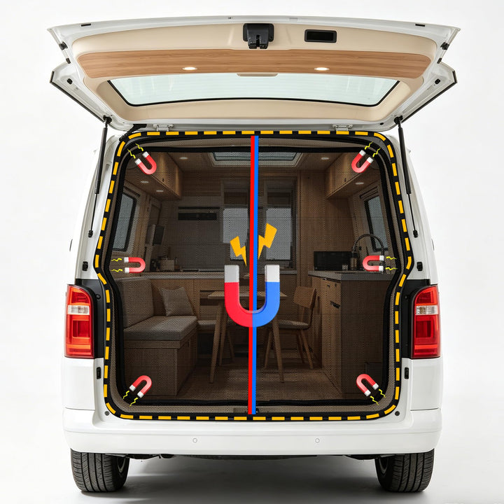 Moskitonetz Magnetisch kompatibel VW T5 T6 für Hintertür, Auto Fliegengitter & Insektennetz & Sonnen