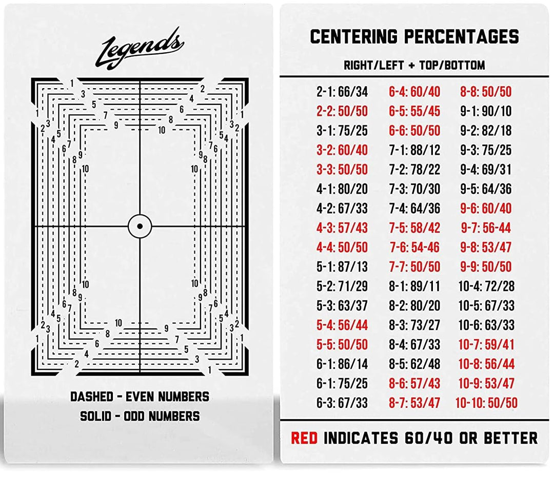 Legends Karten-Bewertungs-Zentrierwerkzeug mit Reinigungstuch, Material für PSA – BGS – abgestufte K