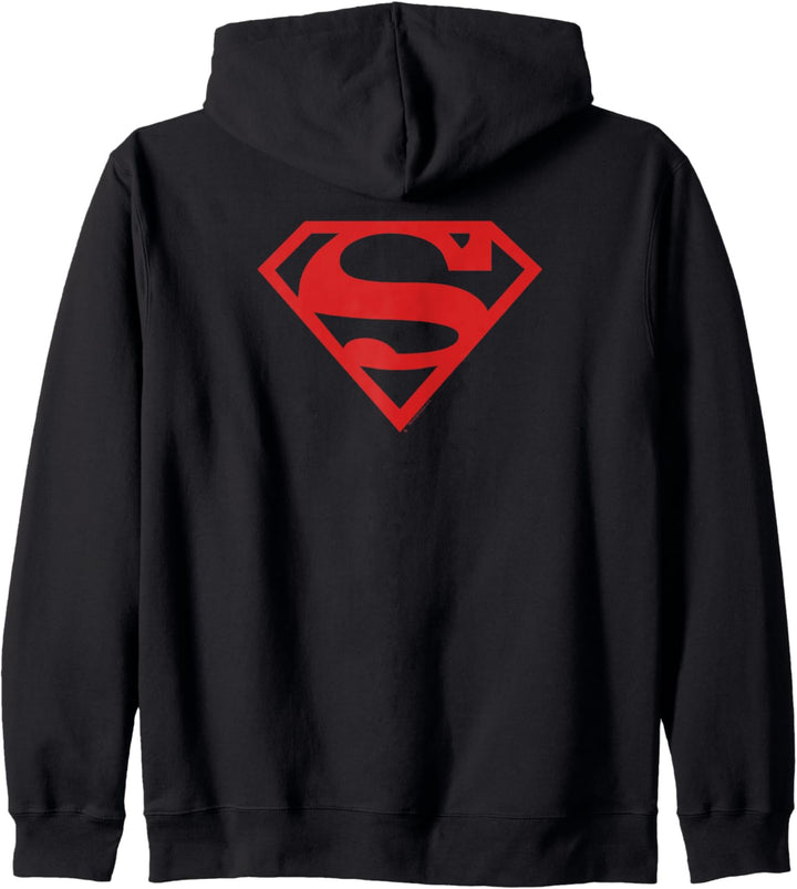 Superman Red on Black Shield Kapuzenjacke