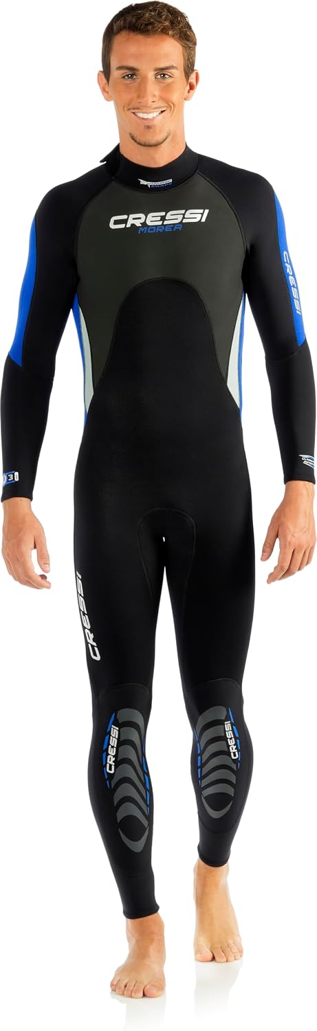 Cressi Morea Herren - Neoprenanzug 3mm für alle Wassersportarten S/2 Schwarz/Blau/Silber, S/2 Schwar