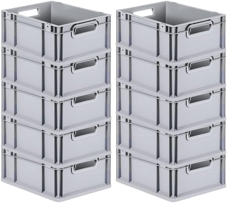 PROREGAL SuperSparSet 10x Eurobox NextGen Grip | HxBxT 17x30x40cm | Griffe offen | Glatter Boden | G