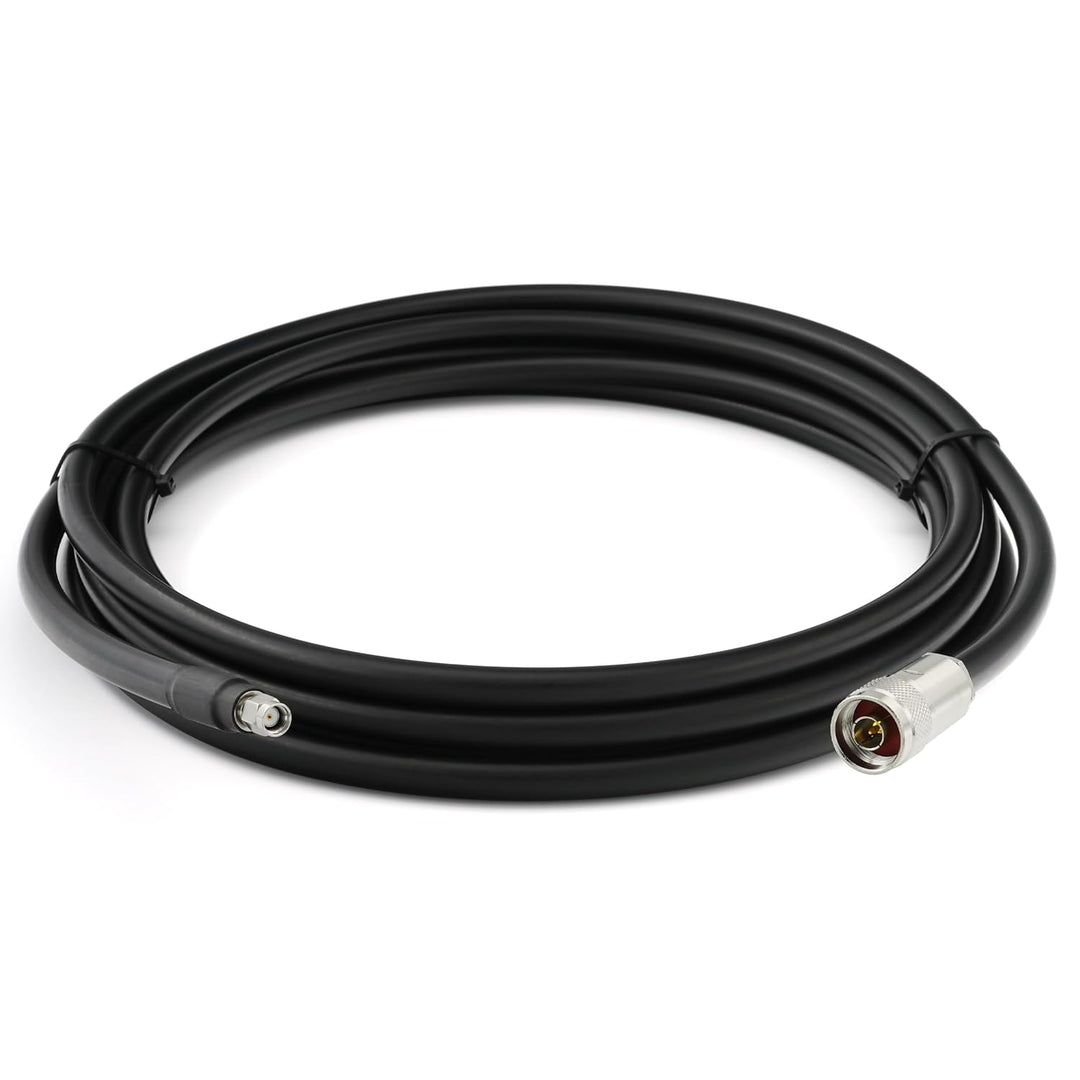 RANGEFUL 10m RP-SMA Stecker auf N Stecker Koaxialkabel – 10 Meter 8D-FB Ultra-Verlustarmes Ø11.1mm V