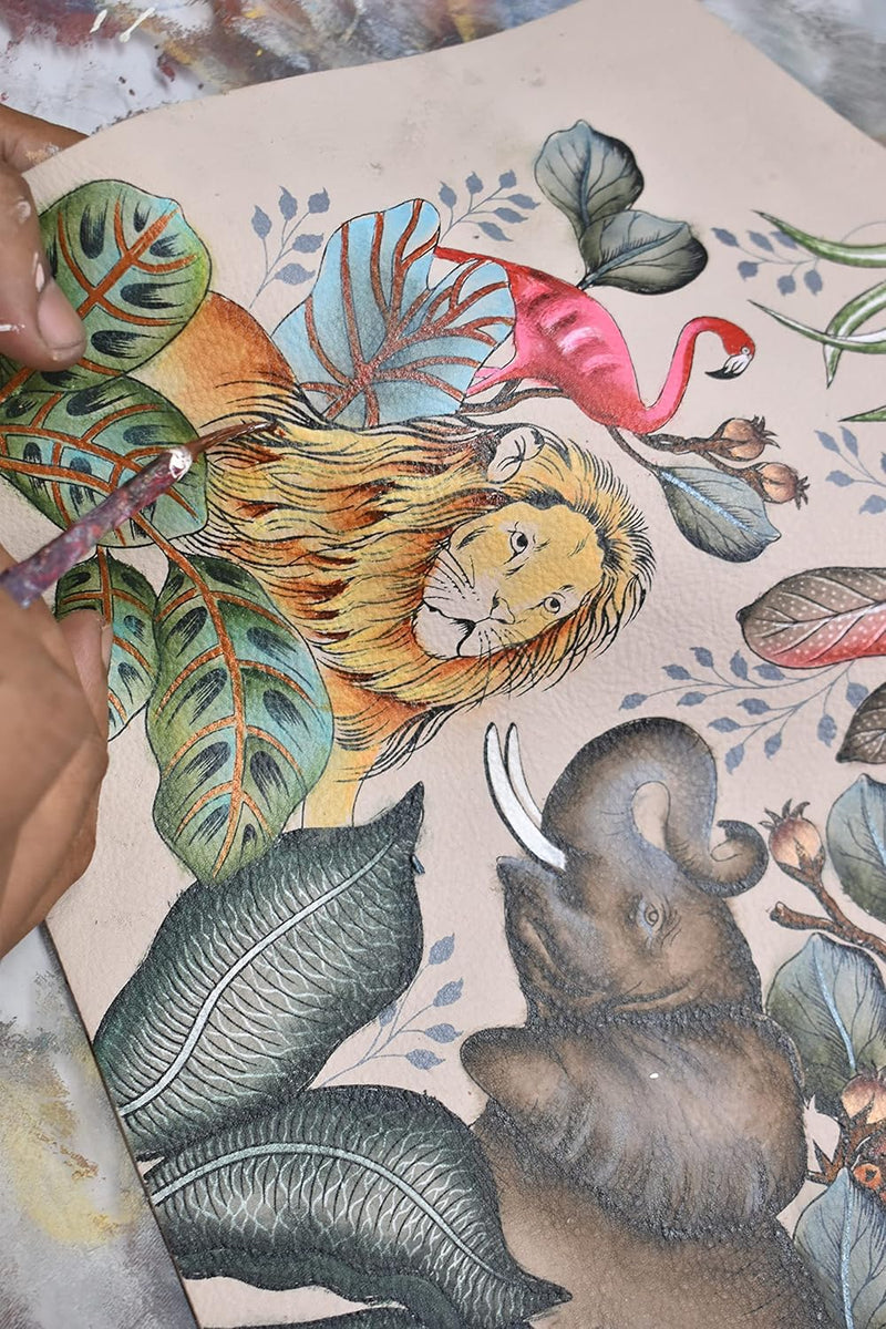 Anuschka Damen Leder Münzgeldbörse - Echtes Weichleder - Handbemalt Original Kunst African Adventure
