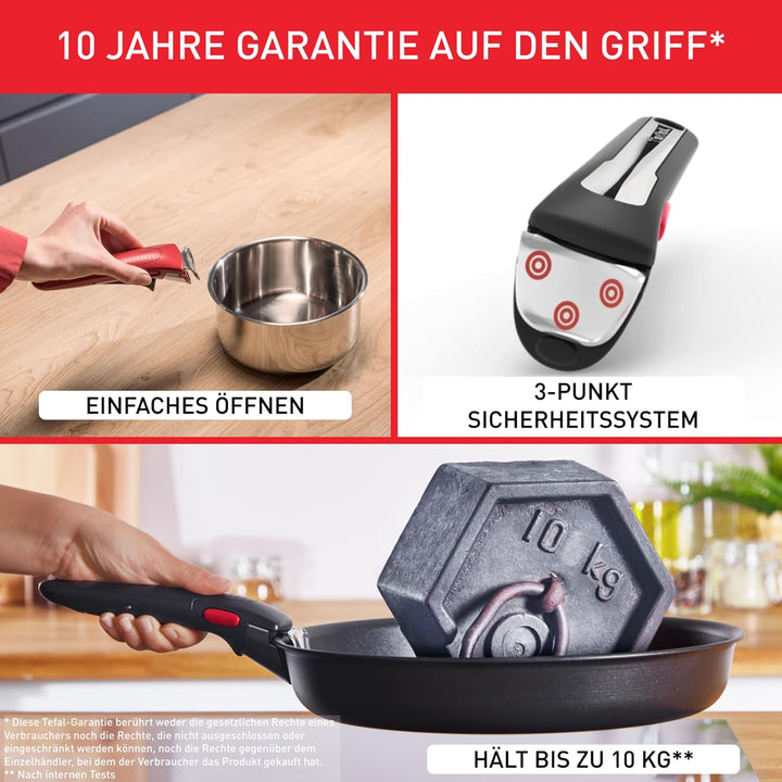 Tefal Ingenio Easy ON Töpfe & Pfannen Set, 20-teilig, stapelbar, abnehmbarer Griff, platzsparend, an