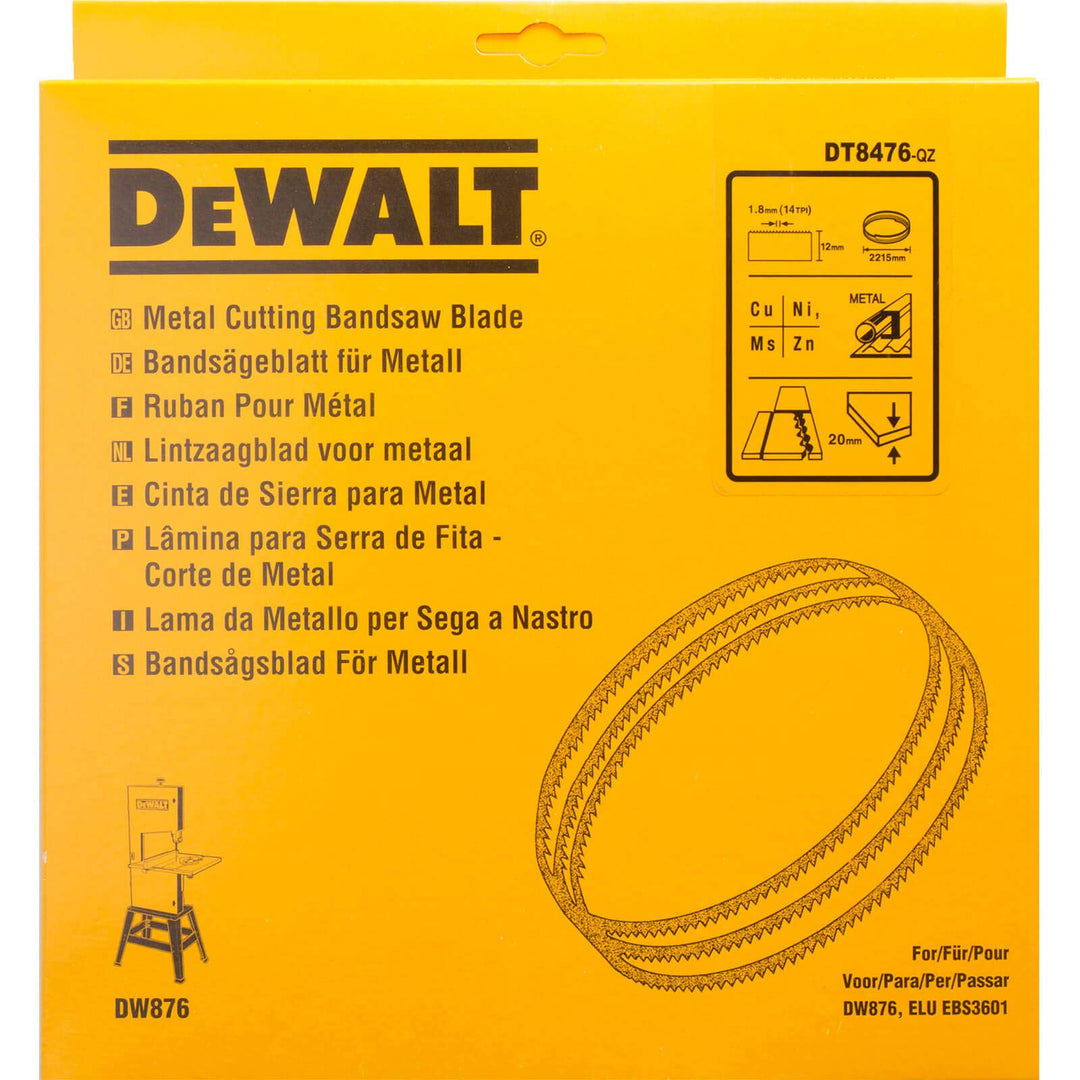 DeWalt Bandsägeblätter für DW 876 (Länge: 2215 mm, Breite: 12 mm, Dicke: 0,6 mm, Zahnteilung: 1,8 mm