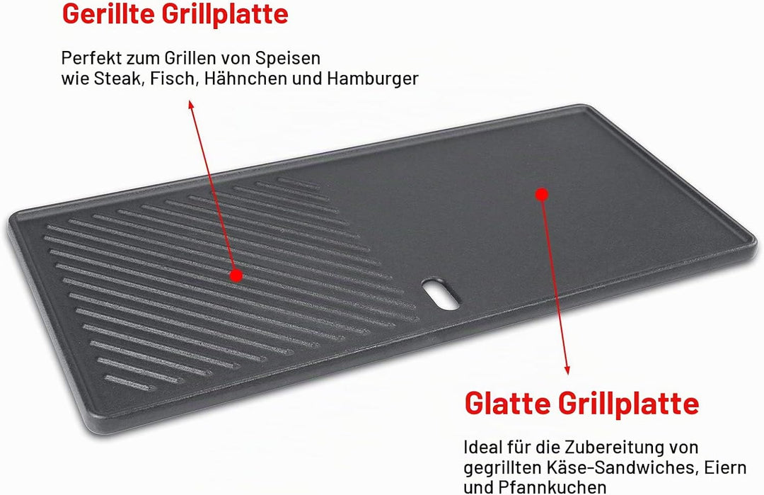 GFTIME 43 x 72,5cm Gusseisen Grillrost und Grillplatte für Charbroil Advantage 225s, Enders Boston 4