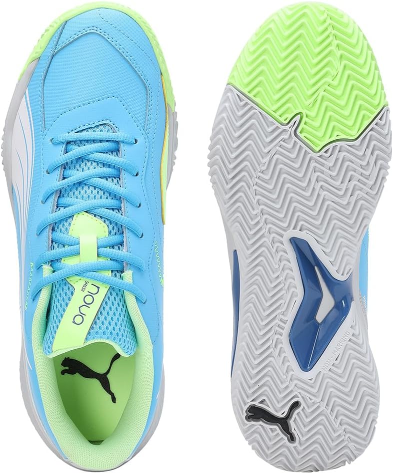PUMA Unisex Nova Smash Tennis Shoe, Luminous Blue Puma White Glacial Gray
