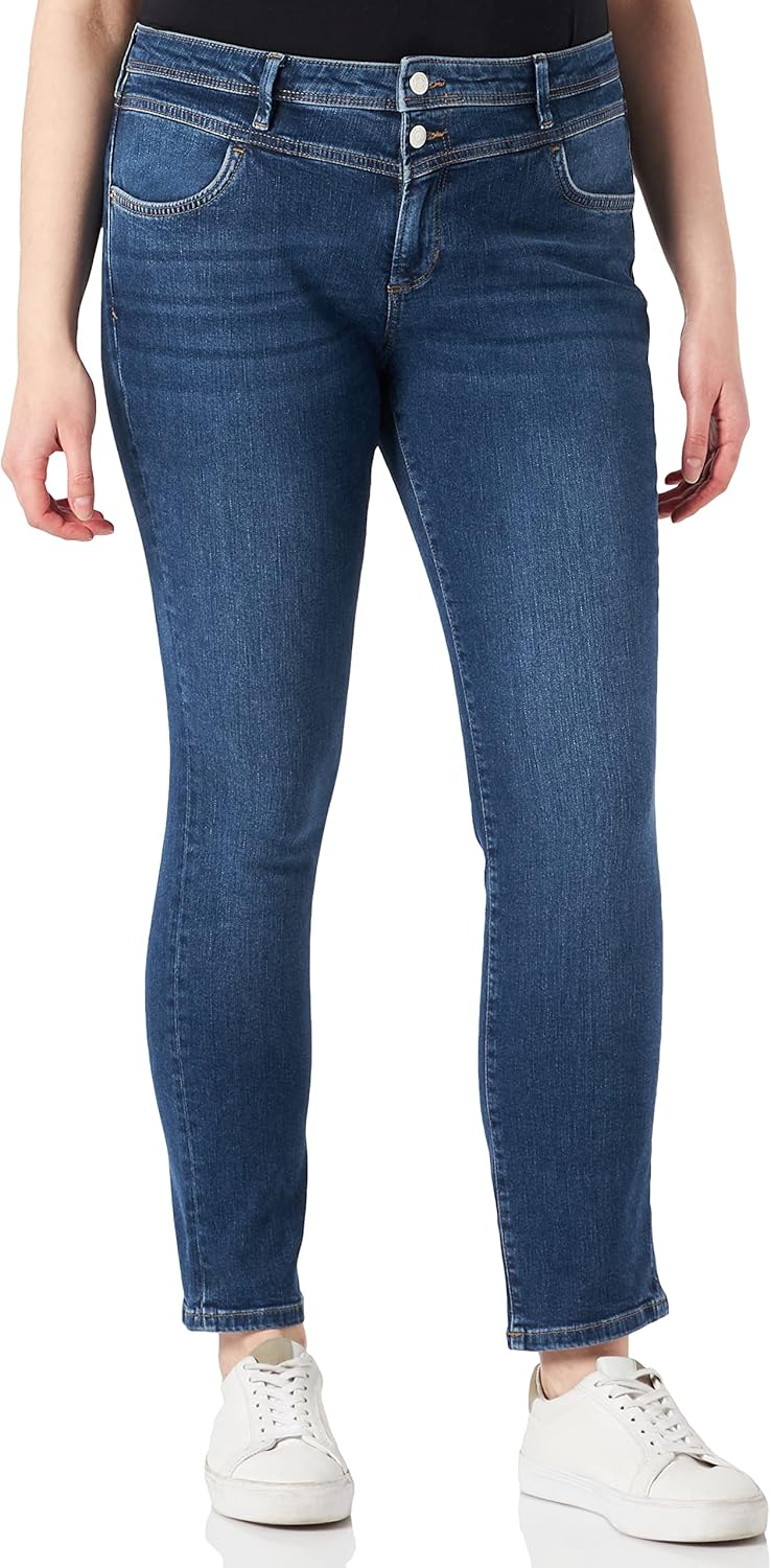 s.Oliver Damen Hose lang Betsy Slim Leg 34W / 32L Dark Blue Stretche, 34W / 32L Dark Blue Stretche