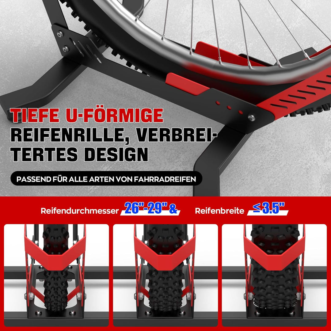 IMAYCC Professional Fahrradständer Boden, für 26”-29”Mountainbike, E-bike, Rennrad, MBT, Hinterrad u