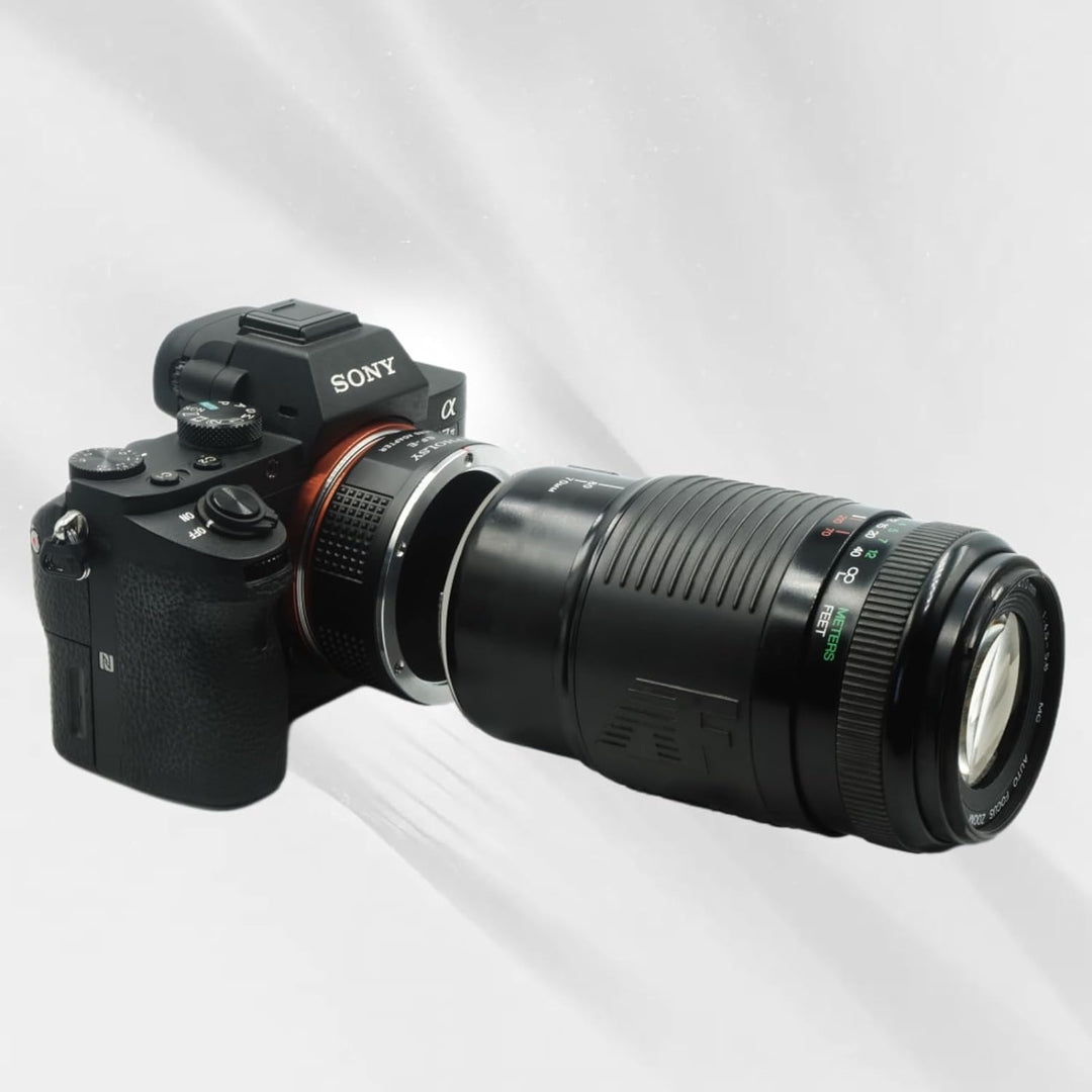 PHOLSY Objektivadapter Manueller Fokus für Canon EOS EF EF-S Objektiv auf Sony E Kameragehäuse für A
