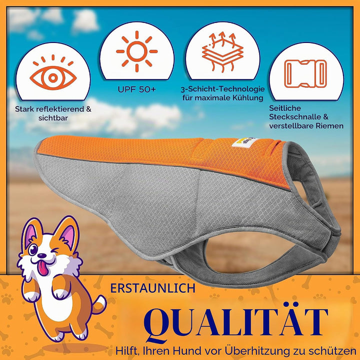 4LegsFriend Kühlweste für Hunde - Atmungsaktive &amp; Verdunstungsweste für heisse Sommertage - Verstell