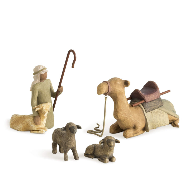 Willow Tree 26105 Figur Schäfer und Stalltiere, Braun