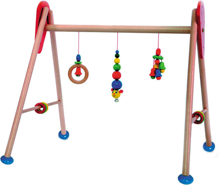 Hess Holzspielzeug 13321 - Spielgerät aus Holz, Serie Raupe, für Babys, handgefertigter Spielbogen m