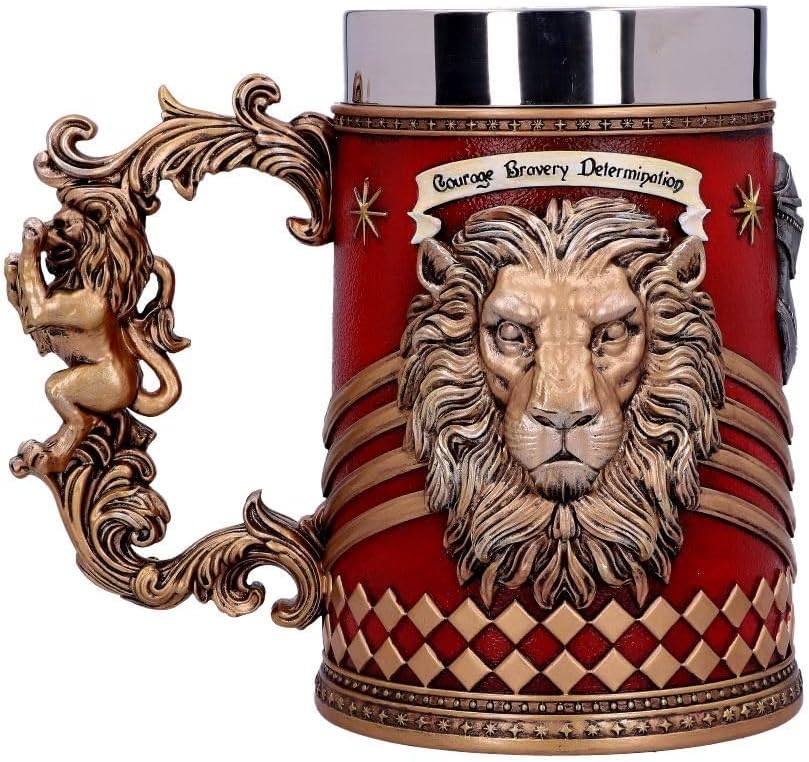 Nemesis Now Harry Potter Gryffindor Hogwarts House Collectable Tankard, Harz, Rot/Goldfarben, 1.25 p