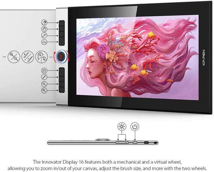 XP-PEN Innovator 16 Grafiktablett 15.6 Zoll 1920x1080 FHD IPS Pen Display zum Zeichnen mit 92% Adobe