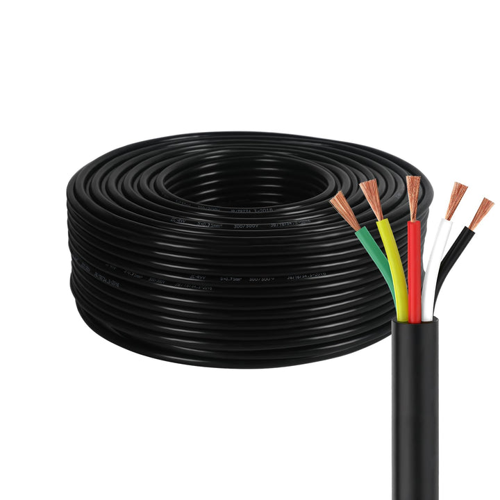 5 x 0,75 mm² 5 Kernanhängerkabel 12 V 24-V Caravan-Kabel Runde, dünnwandiges Elektrokabel für LED-Le