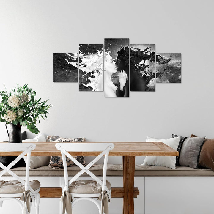 Runa Art Wandbilder Milk und Coffee 5 Teilig Bild auf Vlies Leinwand Deko Wohnzimmer Schlafzimmer Ab