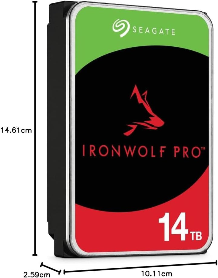 Seagate IronWolf Pro, NAS interne Festplatte 14TB HDD, 3.5 Zoll, 7200 U/Min, CMR, 256 MB Cache, SATA