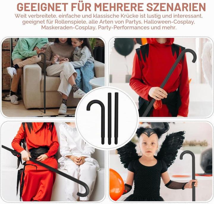 BESPORTBLE Halloween Dekorative Stütze Cosplay Requisite Schwarzer Gehstock Für Halloween Partys Mot