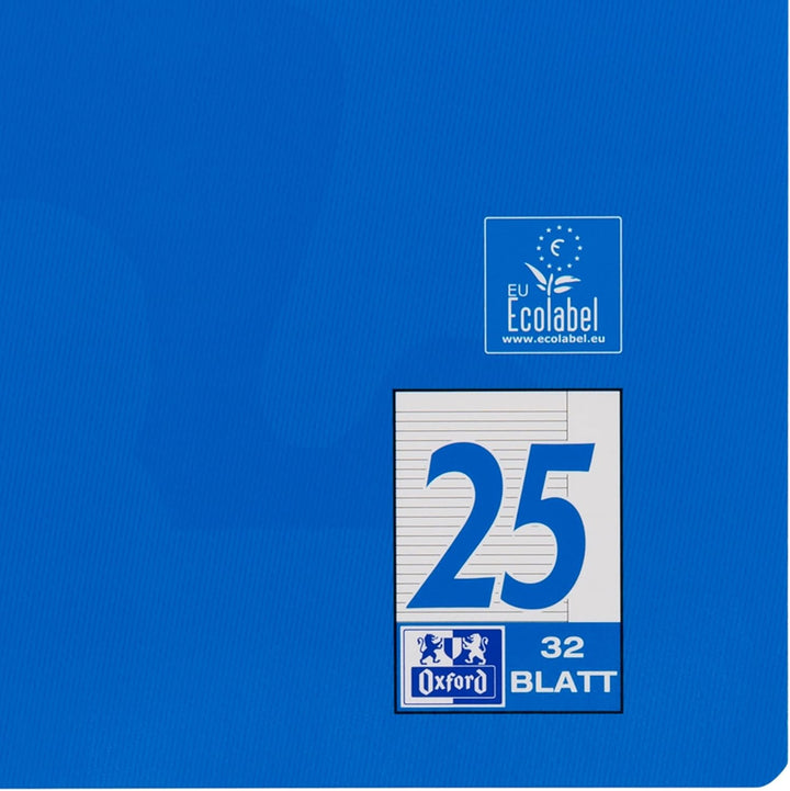 Oxford Schulheft A4, 32 Blatt, Lineatur 25, liniert, blau, 10 Stück Single, Single