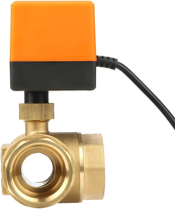 Elektrisches Kugelventil, 3 Wege Wasserventil DN32 DC 24V 1.6MPa 3-Draht 2-Punkt Messingventil Für Z
