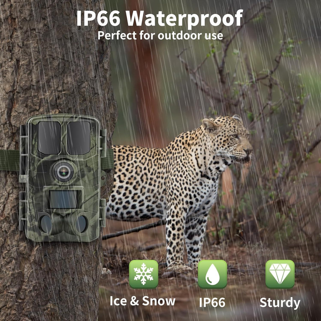 Wildkamera 4K, 48MP Ultra HD Video Wildkamera mit Handyübertragung App, WLAN Wild-Kamera mit Bewegun