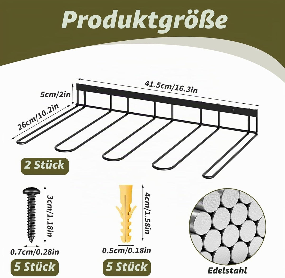 2 Stück Metall Schuhregal Wand, 41.5x26x5 cm Stiefel Aufbewahrung Wand mit Schrauben Stiefelhalter W