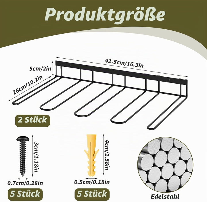 2 Stück Metall Schuhregal Wand, 41.5x26x5 cm Stiefel Aufbewahrung Wand mit Schrauben Stiefelhalter W