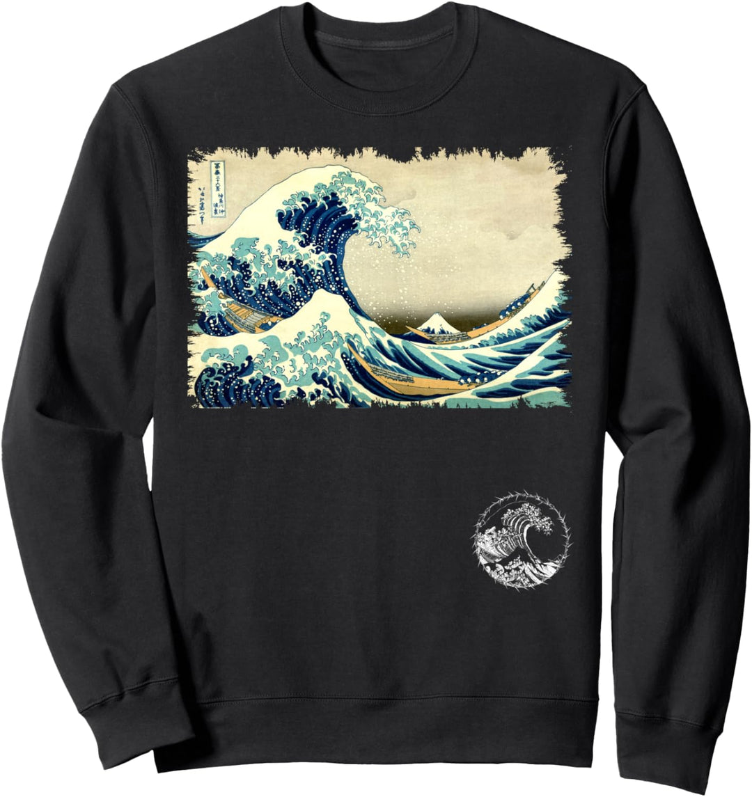Berühmte Klassische Japanische Kunst Die Grosse Welle Hokusai Sweatshirt
