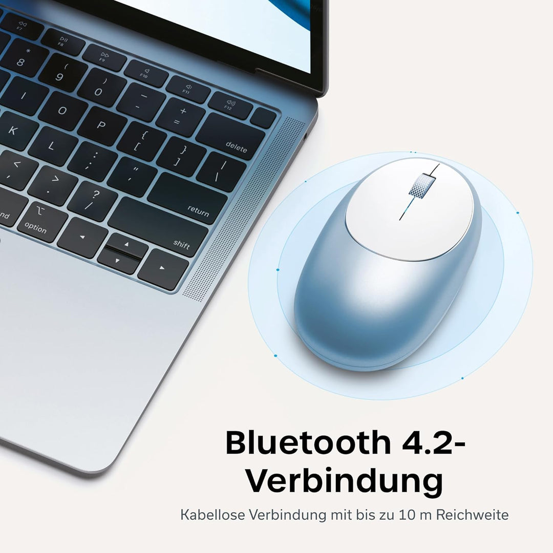 SATECHI M1 Kabellose Bluetooth Computermaus, 1200 DPI Maus, USB-C wiederaufladbarer Akku, kompakt &