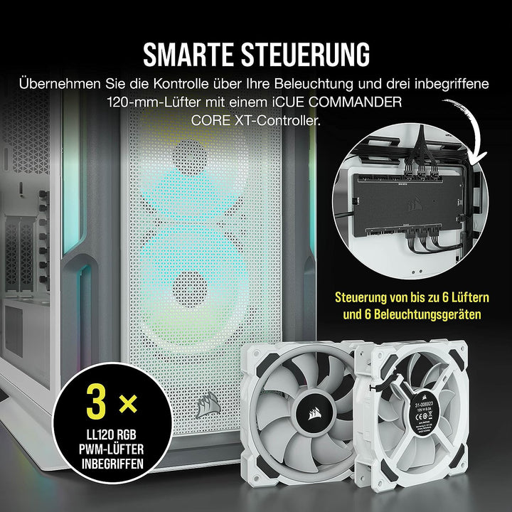 Corsair iCUE 5000T RGB Mid-Tower-ATX-PC-Gehäuse - 208 ansteuerbare RGB-LEDs - Platz für mehrere 360-