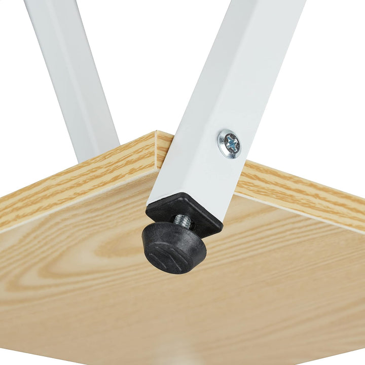 Relaxdays Blumenständer, 2 Etagen in Holzoptik, Metall, MDF, moderner Blumenhocker, HBT: 99 x 29 x 2