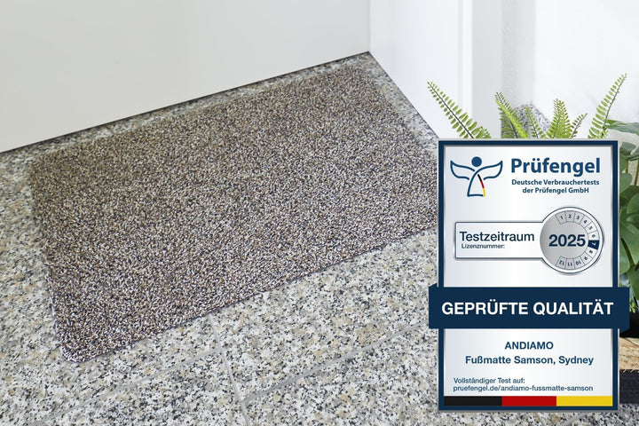 andiamo Fussmatte innen Samson – waschbare Baumwoll-Schmutzfangmatte - rutschfest, saugstark & hochw