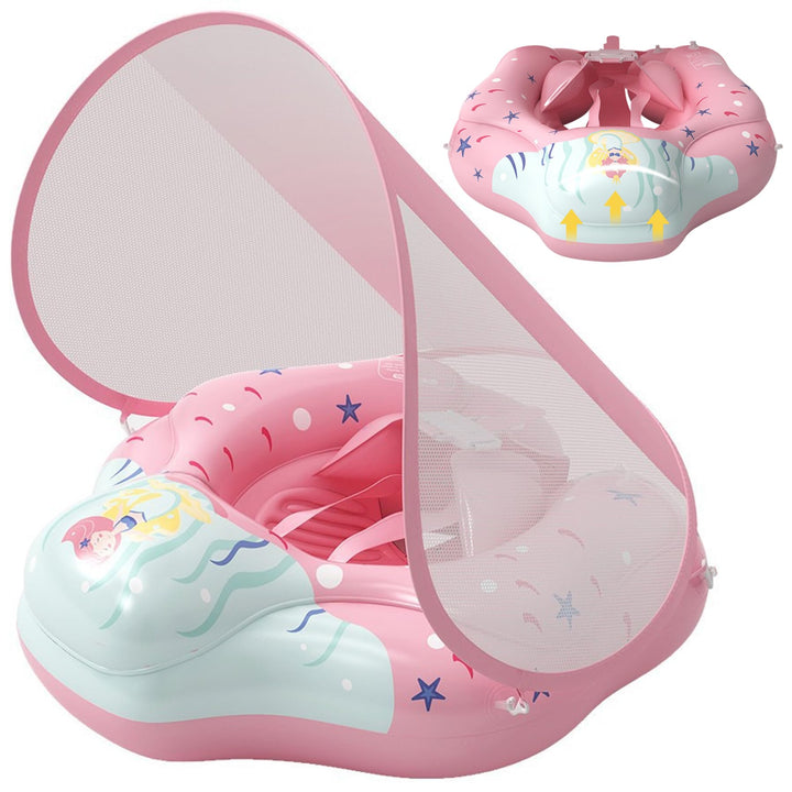 Babyschwimmer mit Baldachin, aufblasbarer, Rutschfester, Verstellbarer, sicherer Babyschwimmschwimme