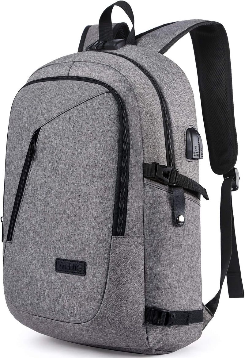 WENIG Laptop Rucksack Herren,17 Zoll Laptop Anti Diebstahl Rucksack Tasche Schulrucksack Business No