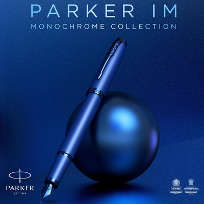 Parker IM Monochrome Füller | Oberfläche und Zierteile in Dunkelgrau-Metallic | Füllfederhalter mit