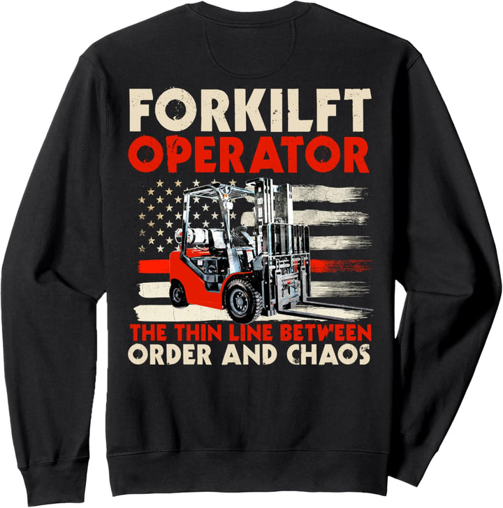 Gabelstaplerfahrer-Design auf der Rückseite der Kleidung Sweatshirt