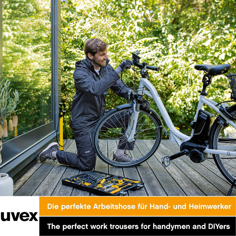 Uvex Tune-up Herren-Arbeitshose lang - robuste Männer-Arbeitshosen mit Kniepolster-Taschen - 35% Bau